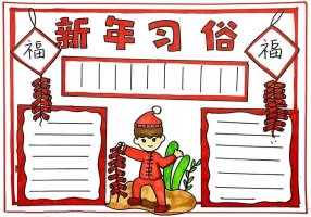 新年習(xí)俗手抄報(bào)圖片怎么畫