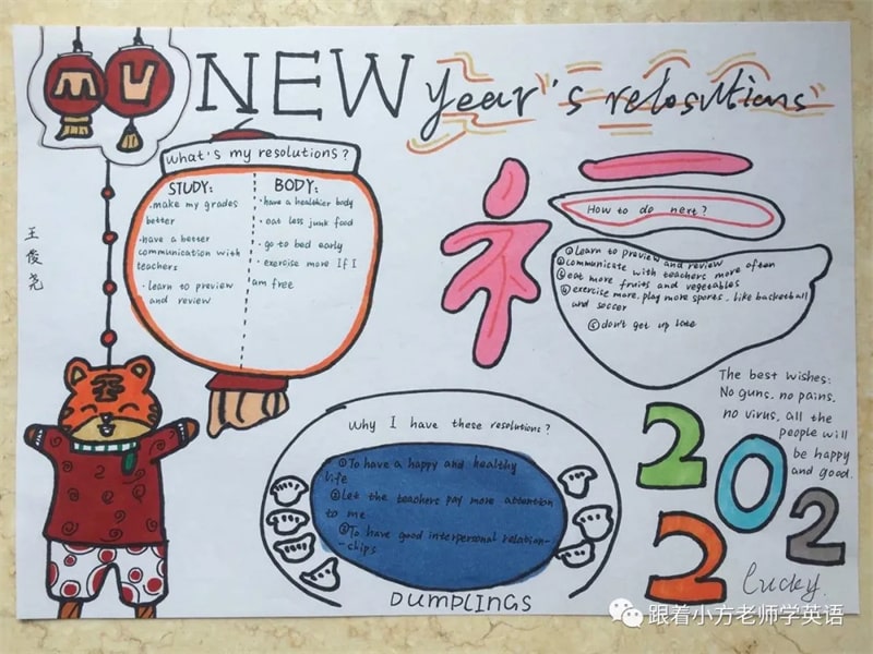 2022虎年新年英語手抄報（30p）