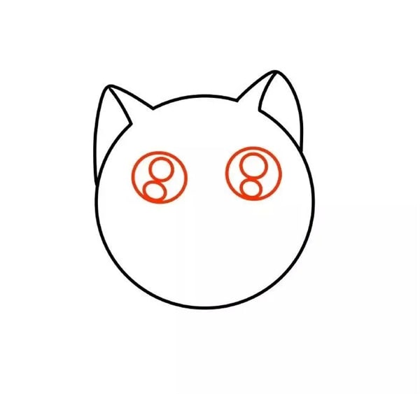 可愛(ài)的小奶貓簡(jiǎn)筆畫(huà)圖片