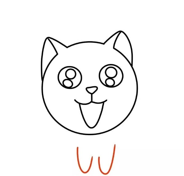 可愛(ài)的小奶貓簡(jiǎn)筆畫(huà)圖片