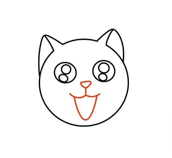 可愛(ài)的小奶貓簡(jiǎn)筆畫(huà)圖片
