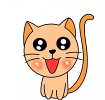 可愛(ài)的小奶貓簡(jiǎn)筆畫(huà)圖片