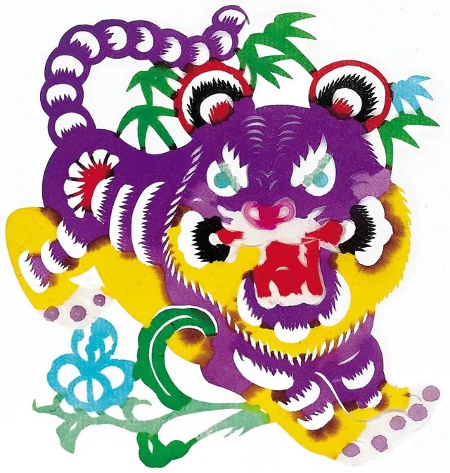 一組虎年春節(jié)剪紙老虎圖片