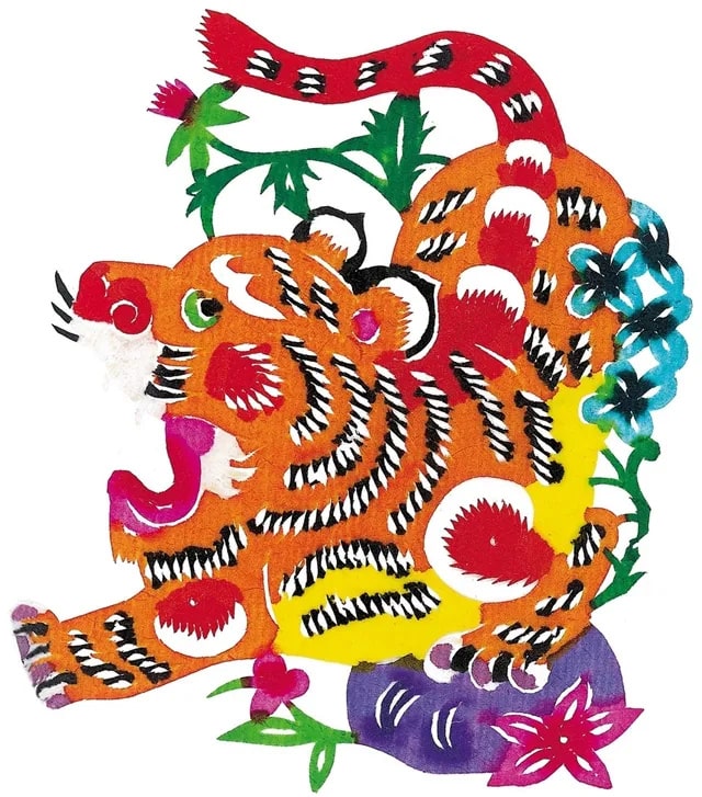 一組虎年春節(jié)剪紙老虎圖片