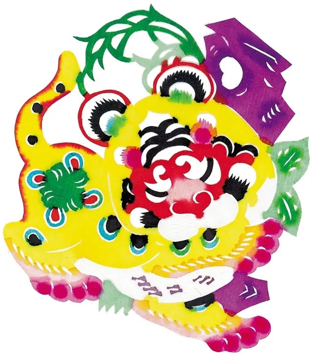 一組虎年春節(jié)剪紙老虎圖片