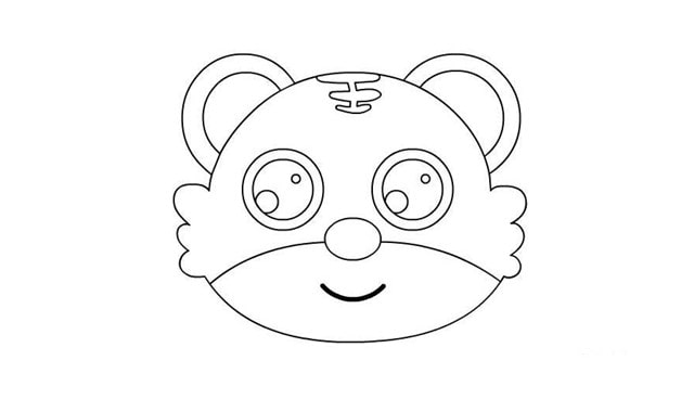 可愛的老虎頭簡筆畫教程簡單