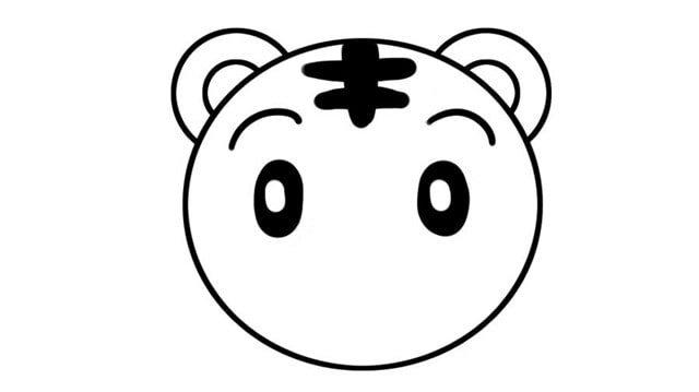 萌萌的老虎頭簡(jiǎn)筆畫(huà)教程簡(jiǎn)單