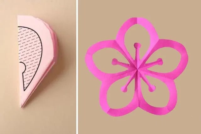梅花兒童剪紙圖片簡單的又漂亮