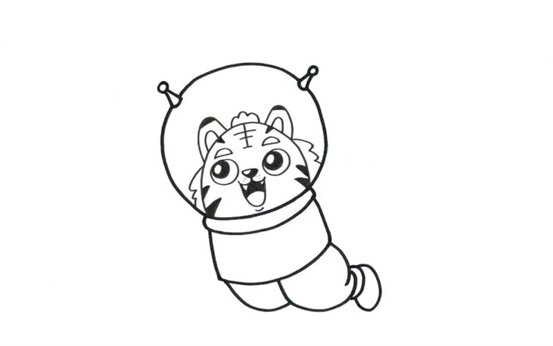 2022虎年科幻春節(jié)兒童畫