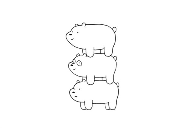 三只小熊簡(jiǎn)筆畫教程