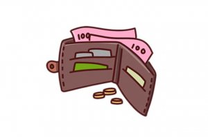 生活用品簡(jiǎn)筆畫(huà)錢(qián)包