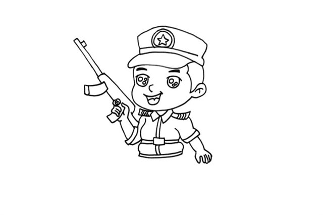 特種兵軍人簡筆畫步驟圖解