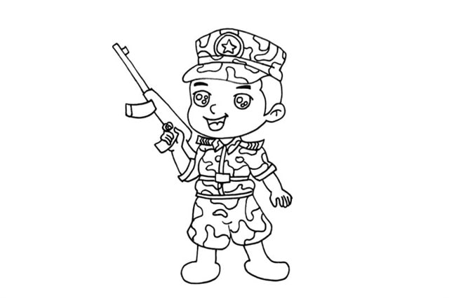 特種兵軍人簡筆畫步驟圖解