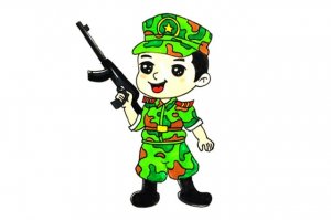 特種兵軍人簡筆畫步驟圖解