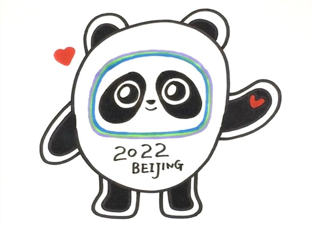 冰墩墩簡筆畫教程簡單可愛