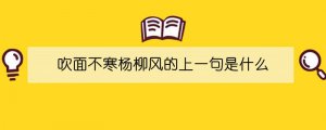 吹面不寒楊柳風(fēng)的上一句是什么