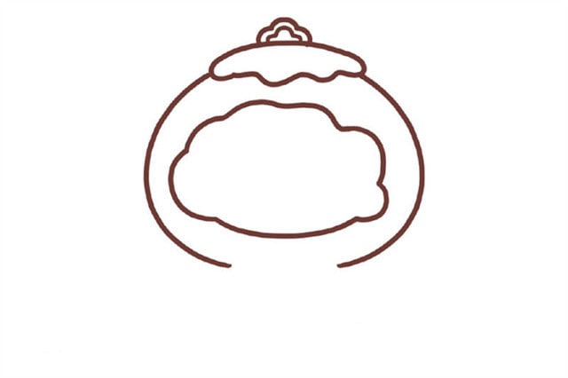 拿著愛心的雪容融簡筆畫畫法圖片