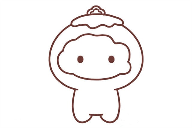 拿著愛心的雪容融簡筆畫畫法圖片