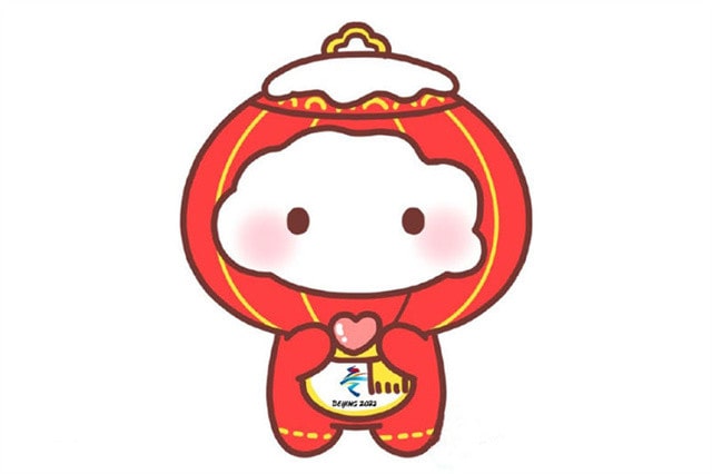 拿著愛心的雪容融簡筆畫畫法圖片
