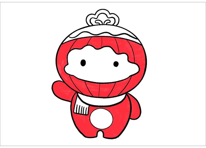 雪容融簡(jiǎn)筆畫(huà)教程圖片