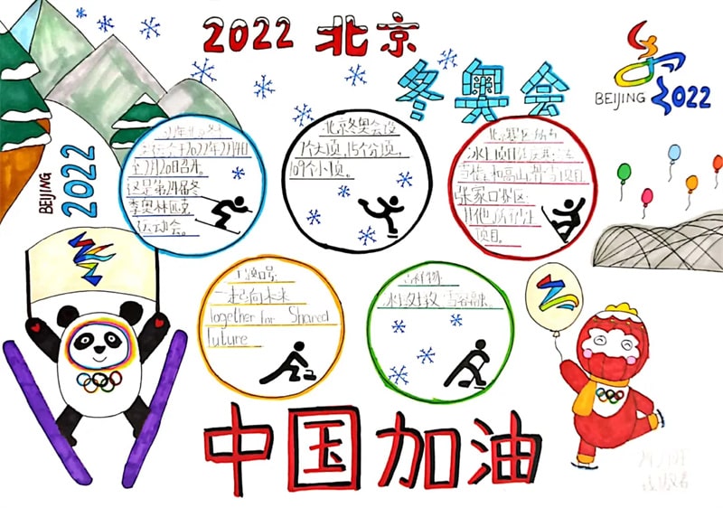 二年級(jí)北京冬奧會(huì)手抄報(bào)圖片