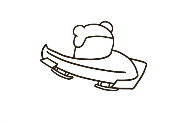 冰墩墩雪車項目簡筆畫教程圖片