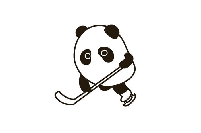 冰墩墩冰球比賽簡筆畫教程圖片
