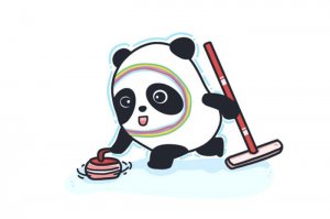 冰墩墩冬奧會冰壺比賽簡筆畫教程圖片