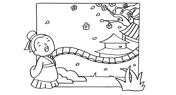 大林寺桃花古詩配畫