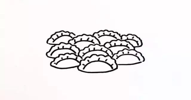 一碗熱騰騰的餃子簡筆畫怎么畫