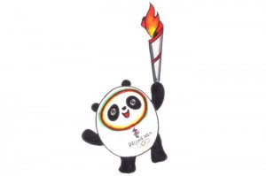 舉著火炬的冰墩墩簡筆畫畫法步驟
