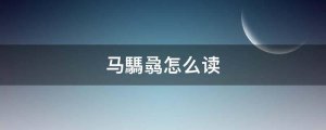 馬騳骉怎么讀