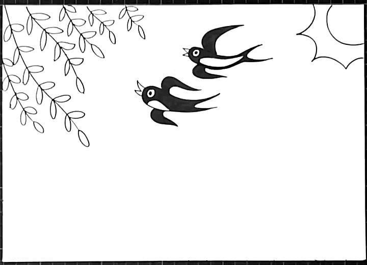 春天的風(fēng)景簡(jiǎn)筆畫兒童畫圖片