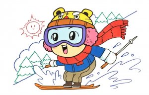滑雪卡通人物簡筆畫教程圖片