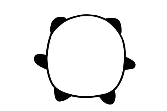 冰墩墩簡(jiǎn)筆畫教程圖片