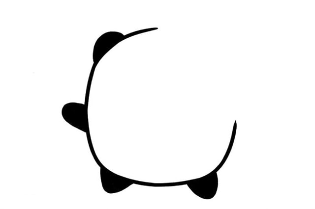 冰墩墩簡(jiǎn)筆畫教程圖片