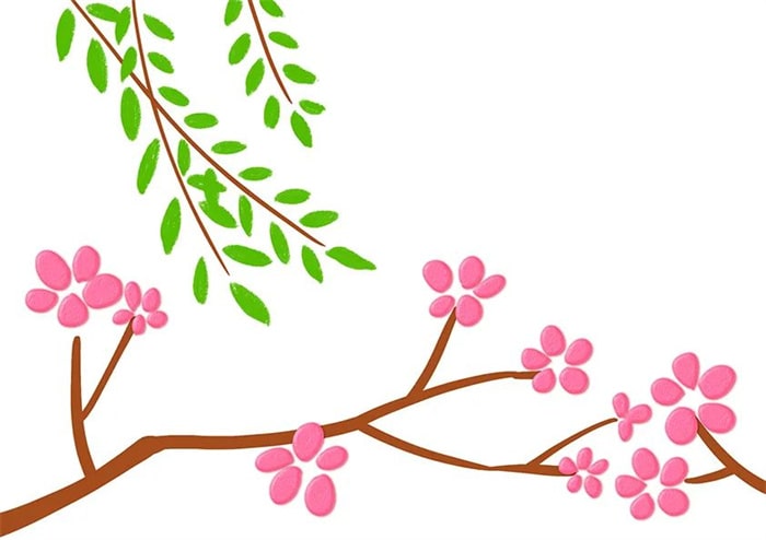 兒童春天的圖片景色畫《似曾相識燕歸來》