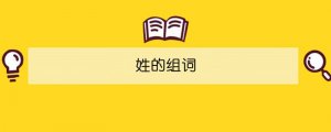 姓的組詞