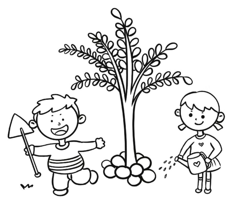 小學(xué)生植樹(shù)節(jié)的兒童簡(jiǎn)筆畫(huà)怎么畫(huà)