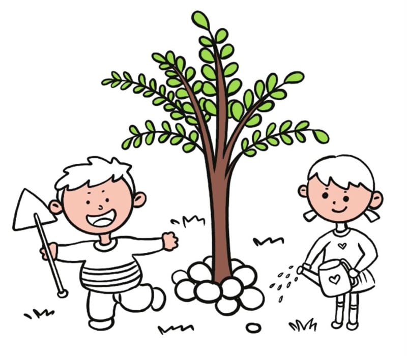 小學(xué)生植樹(shù)節(jié)的兒童簡(jiǎn)筆畫(huà)怎么畫(huà)