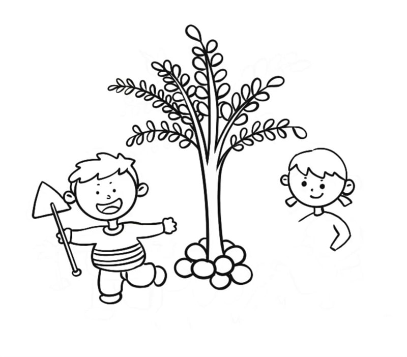 小學(xué)生植樹(shù)節(jié)的兒童簡(jiǎn)筆畫(huà)怎么畫(huà)