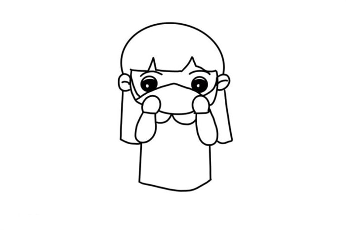 戴口罩的小女孩簡筆畫怎么畫