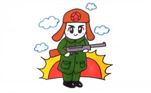 拿著槍的雷鋒圖片簡(jiǎn)筆畫(huà)怎么畫(huà)