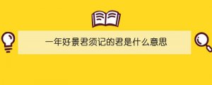 一年好景君須記的君是什么意思