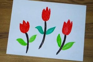 幼兒園婦女節(jié)花朵簡(jiǎn)筆畫(huà)郁金香簡(jiǎn)單