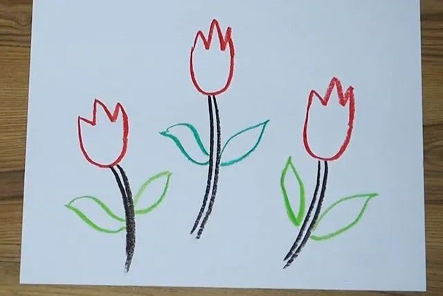 幼兒園婦女節(jié)花朵簡筆畫郁金香簡單