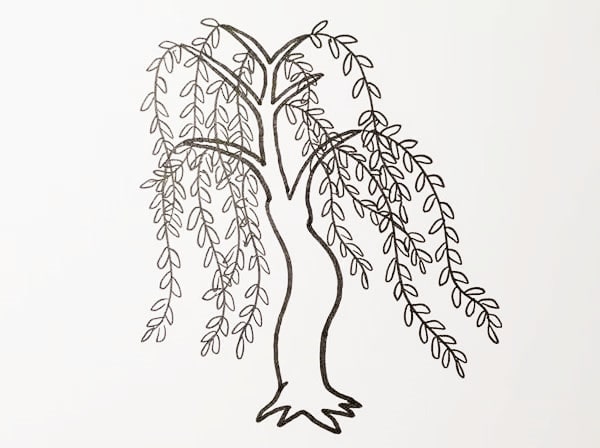 柳樹簡筆畫怎么畫圖片帶顏色