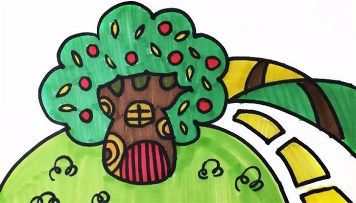 大樹房子簡(jiǎn)筆畫怎么畫圖片