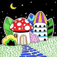 充滿童話趣味的少兒美術(shù)課程《蘑菇房子》