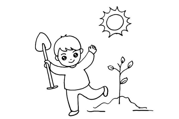 植樹節(jié)兒童簡(jiǎn)筆畫怎么畫
